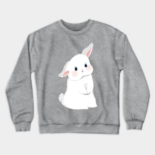 Claude d Bunny Standing for Snack | baby Fur Holland Lop Rabbit | Bunniesmee Crewneck Sweatshirt